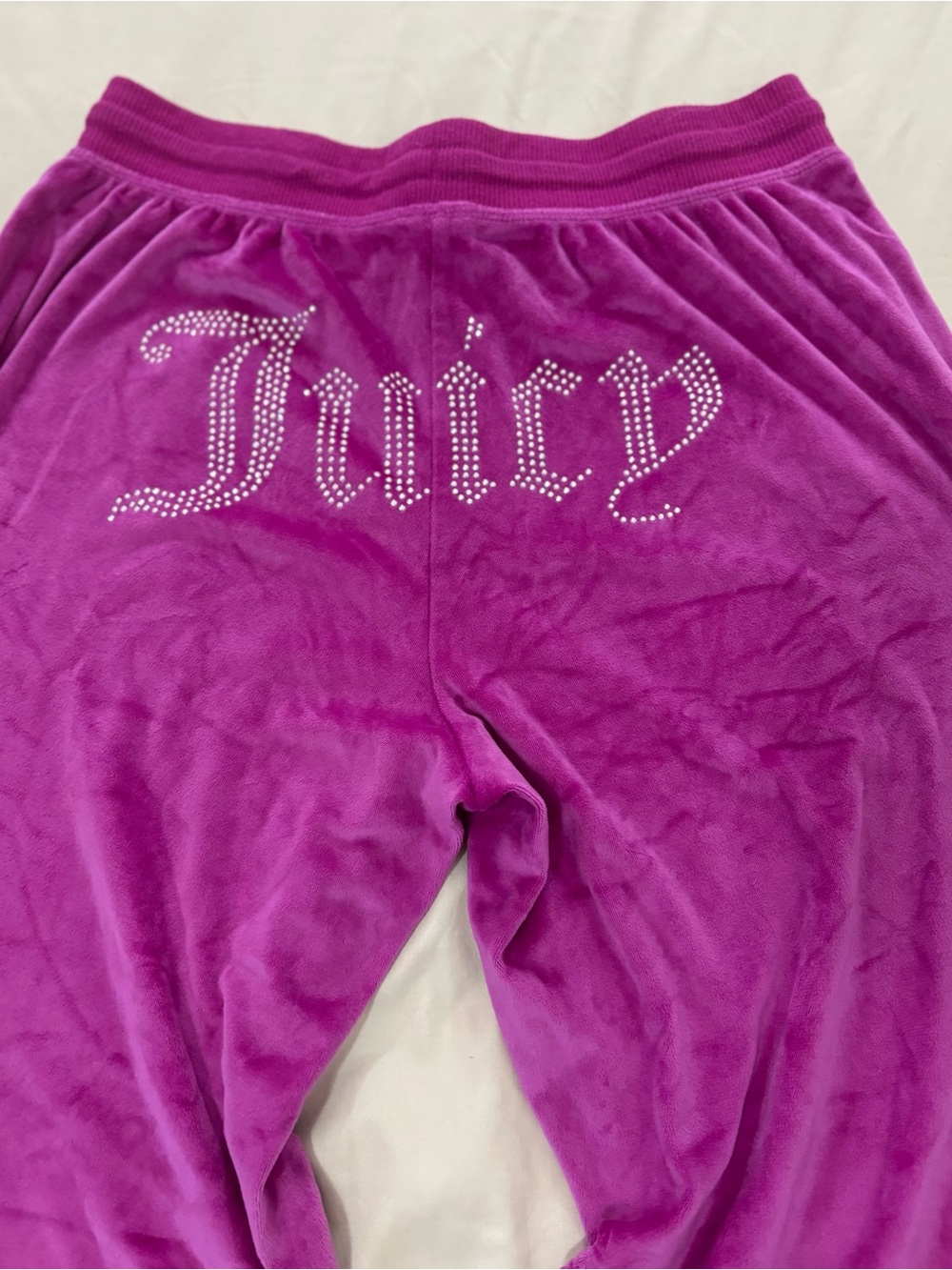 Juicy Couture Plush Drawstring Joggers in Fuchsia - Picture 3 of 7
